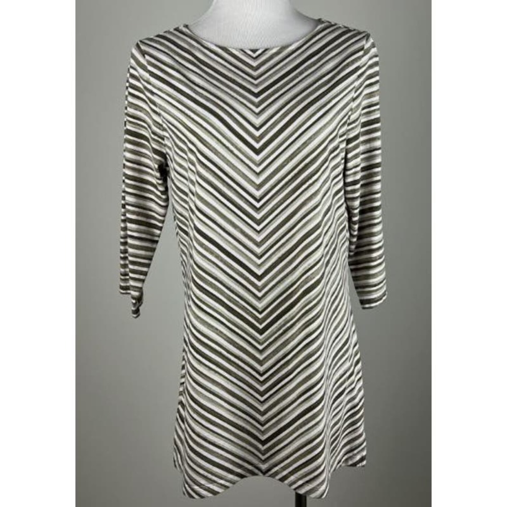 Denim & Co. Regular Stripe Boatneck 3/4-Sleeve Tunic Size S New A353080